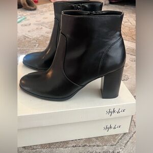 Style & Co. Women's Sleek Black Heeled Boots